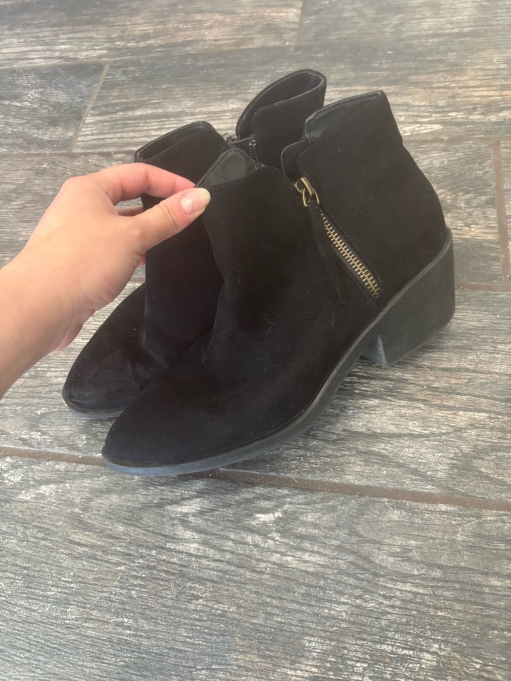 Forever 21 Black Suede Ankle Booties with Side Zip